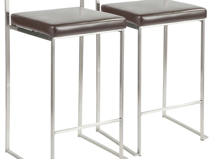 Fuji - Contemporary, Stackable Elegant Counter Stool (Set of 2)