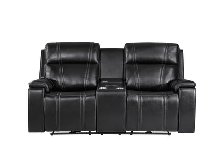 Gary - Power Reclining Loveseat With Cooler In Center Console - Black