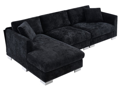 Modern Cloud Sectional Sofa L Shaped Luxury Couch Set With 2 Free Pillows 4 Seat With Oversized Chaise