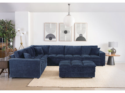 Azure - Upholstered Rectangular Ottoman - Blue