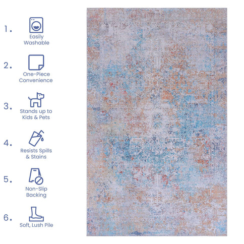 Maval - Unique Washable Area Rug