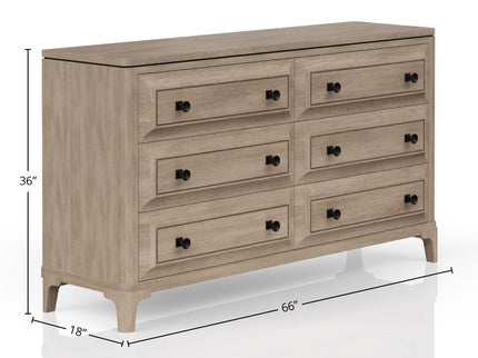 Queen Canopy Bedroom Set With A 2 Drawer Nightstand A Dresser With Poster Mirror And A Door Chest - Sand