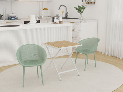 2 Pack Lounge Chair Set & Folding Square Table