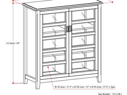 Burlington - Medium Storage Cabinet - Mahogany Brown