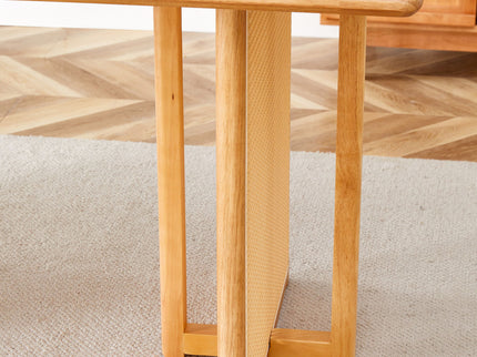 Dining Table With Imitation Rattan Design For Dining Room