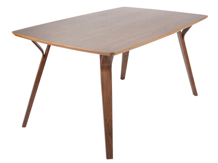 Folia Bacci - 5 Piece Mid-Century Modern Dining Set - Walnut / Cream