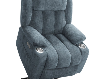 Beca - Upholstered Power Lift Recliner With Cupholders And USB Charging