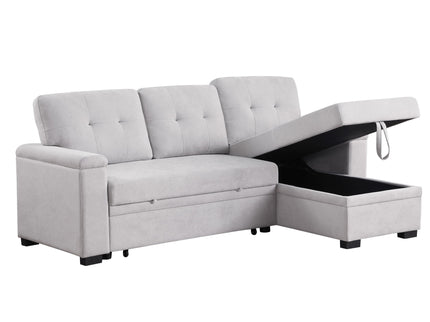 Lucca II - 84.5"W Reversible Sleeper Sectional Sofa with Storage Chaise