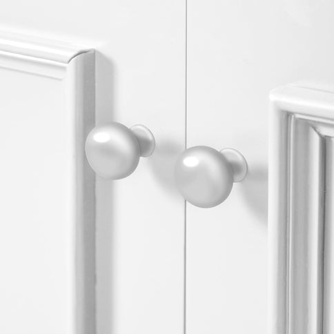 Bathroom Vanity With Ceramic Sink Combo, Modern Freestanding Storage Cabinet With Silver Handles