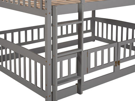 Low Bunk Bed With Slide, Fence And Ladder