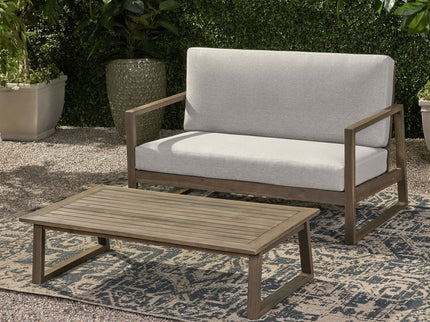 Belgian - Loveseat & Coffee Table Set With Water Resistant Cushions