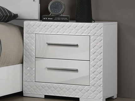 Nightstand With Bar Handle - White