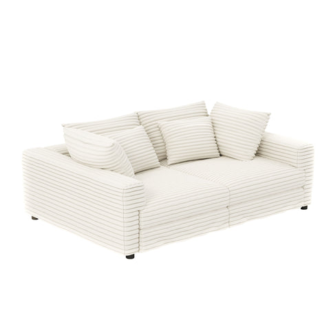 4 Seat Sofa, Modern Comfy Upholstered Sofa Cloud Couch, Deep Seat Couches With Soft Pillows
