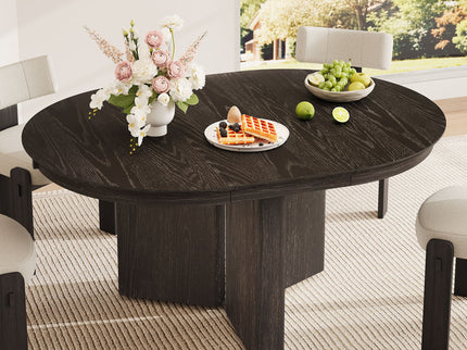 Farmhouse Oval Extendable Dining Table With Pedestal Base