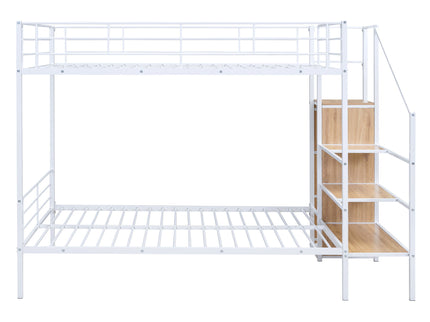 Bunk Bed With Lateral Storage Ladder And Wardrobe