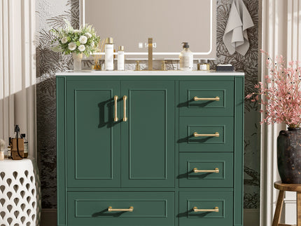 Traditional Bathroom Vanity With Soft Close Doors And Drawers