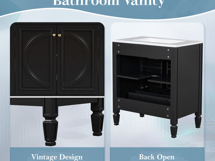 Double Sink Bathroom Vanity Set With Wall Mount Mirror Cabinet