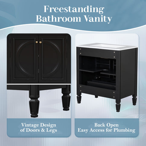Double Sink Bathroom Vanity Set With Wall Mount Mirror Cabinet