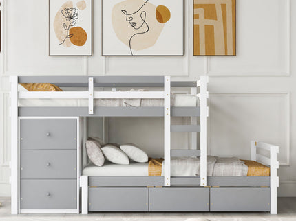 Loft Bunk Bed With Drawers And Ladder