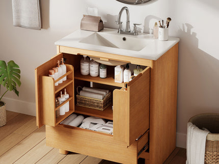 Softened Modern Bathroom Vanity With Sink