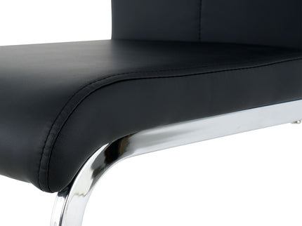 Modern Dining Chairs With Padded Seat And Metal Legs