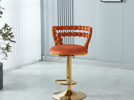 Modern Bar Chair With Iron Tube Legs, Soft Cushions And Comfortable Backrest (Set of 2)