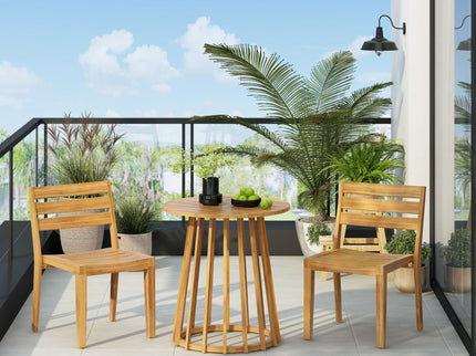 Outdoor Dining Side Chair (Set of 2) - Teak Finish