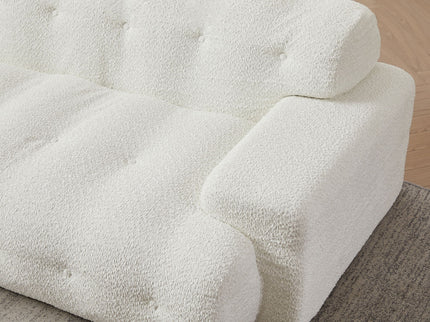Cloud Series Minimalist Button Tufted Square Arm 3 Seater Sofa