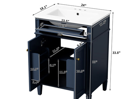 Modern Bathroom Vanity With Tip-Out Drawer And Soft-Close Hinges