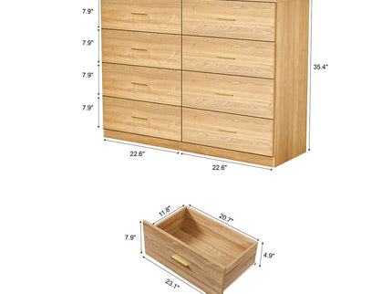 Modern Drawer Dresser For Bedroom, Ample Storage Wide Chest Of Drawers