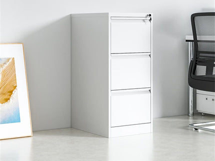 Durable Metal 3 Drawer File Cabinet With Lock For Office Storage