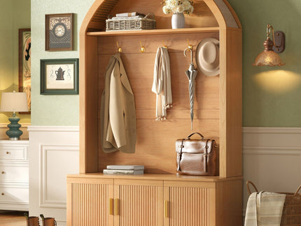 Arched Top Hall Tree With 5 Hooks