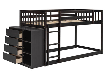 Bunk Bed With 4 Drawers And 3 Shelves