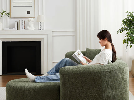 L - Shape Boneless Cloud Couch With 2 Throw Pillows For Living Room