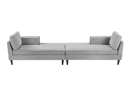 Chaise Lounge Sofa Bed With Dual Layer Armrests For Living Room