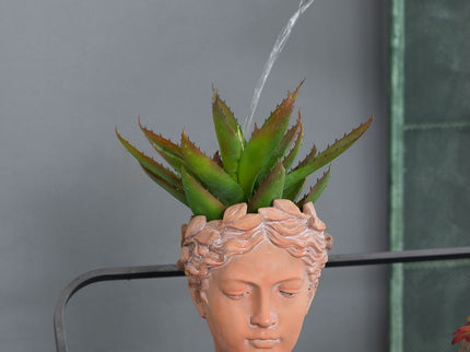 D7X11" Visage Head Bust Planter - Brown
