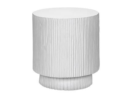 Round Accent Table, Indoor Outdoor - White
