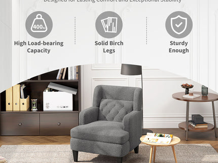 Upholstered Accent Chair Tufted Armchair For Living Room And Bedroom
