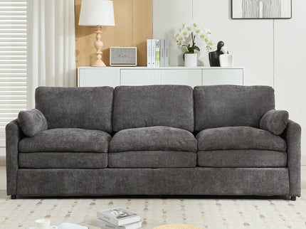 Cozy Upholstered 3 Seater Sofa With Double Cushion