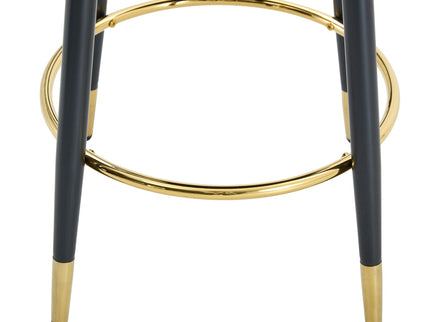 Upholstered Rotatable Bar Chair With Metal Legs For Dining Room