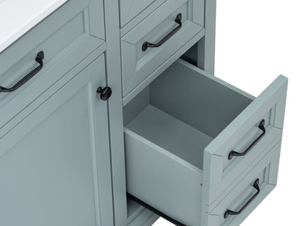Bathroom Vanity With Sink, 2 Tip Out Drawers, Soft Close Hinges - Gray