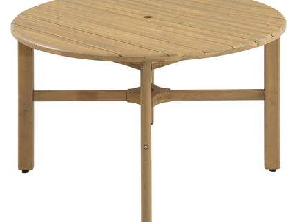 5 Piece Round Patio Table & Cushioned Armrest Chairs, Outdoor Dining Set With Umbrella Hole