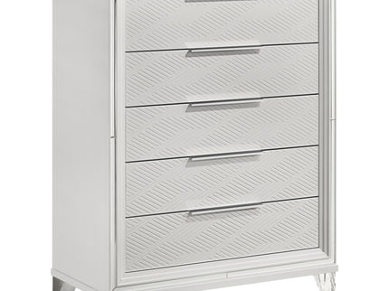 5 Drawer Bedroom Chest Of Drawers - White