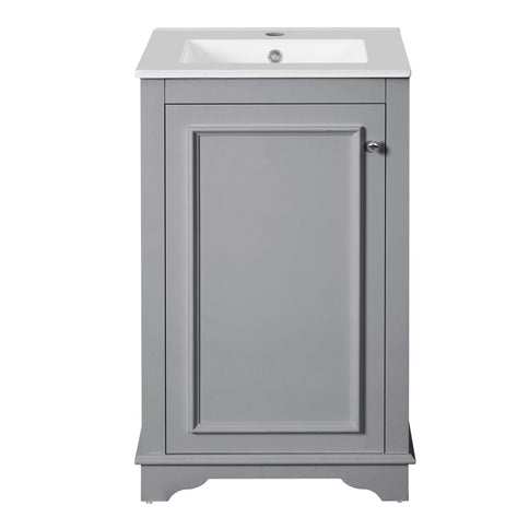 Bathroom Vanity With Sink, Freestanding Single Cabinet Set, Soft Close Door, Adjustable Shelf