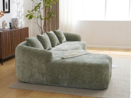 Modular L-Shape Sectional Sofa With Curved Chaise