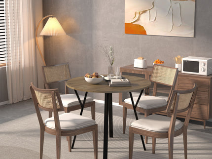 Round Dining Table, For 2 - 4 People - Rustic Brown