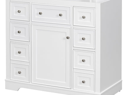 Modern Bathroom Vanity Base Only With 1 Cabinet And 6 Drawers