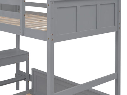 Full Over Full Bunk Bed With Desk