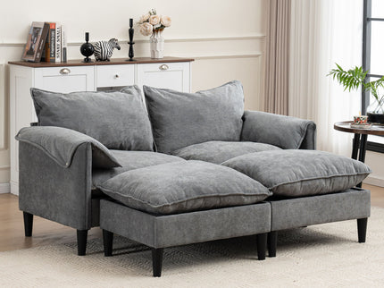 Convertible Combination Sofa With Footstools With Storage