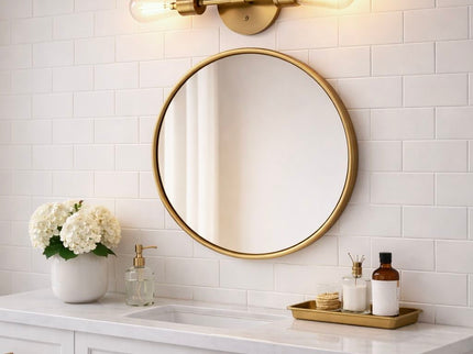 Reverie - Double Lights Bathroom Wall Sconce Over Mirror - Clear / Gold